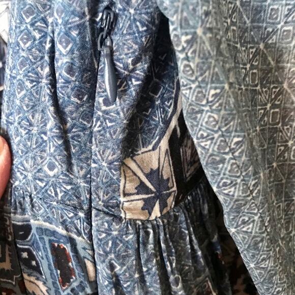 Free People Oksana Printed Peasant Dress Sz 2 - Picture 7 of 12